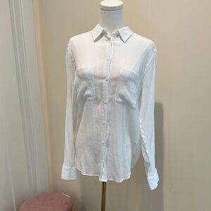 Club Monaco White Button-Up Blouse